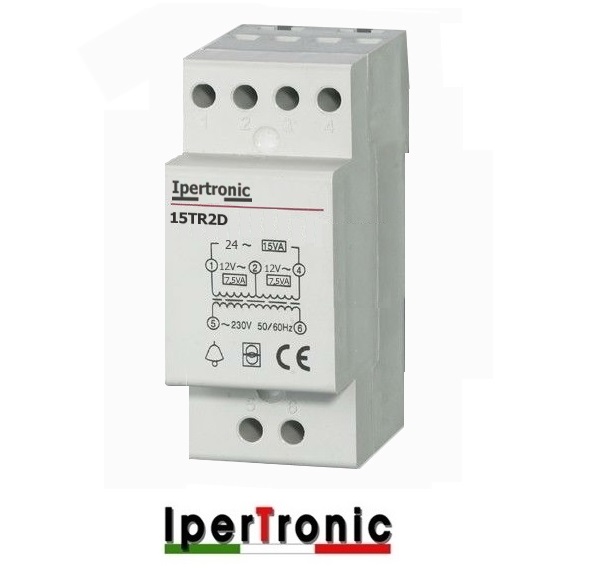 TRASFORMATORE MODULARE 230/12+12VAC 15VA